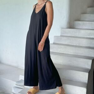 Black Cotton Jumpsuit